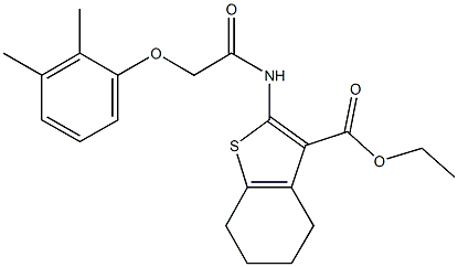 ethyl 2-{[(2,3-dimethylphenoxy)acetyl]amino}-4,5,6,7-tetrahydro-1-benzothiophene-3-carboxylate 结构式