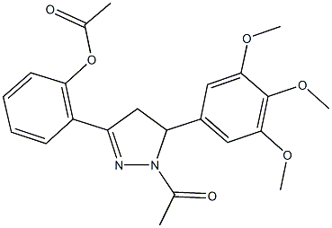 2-[1-acetyl-5-(3,4,5-trimethoxyphenyl)-4,5-dihydro-1H-pyrazol-3-yl]phenyl acetate 结构式