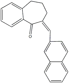 6-(2-naphthylmethylene)-6,7,8,9-tetrahydro-5H-benzo[a]cyclohepten-5-one 结构式