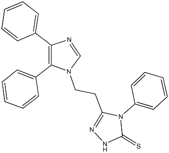 5-[2-(4,5-diphenyl-1H-imidazol-1-yl)ethyl]-4-phenyl-2,4-dihydro-3H-1,2,4-triazole-3-thione 结构式