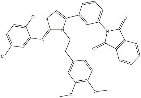 2-(3-{2-[(2,5-dichlorophenyl)imino]-3-[2-(3,4-dimethoxyphenyl)ethyl]-2,3-dihydro-1,3-thiazol-4-yl}phenyl)-1H-isoindole-1,3(2H)-dione 结构式