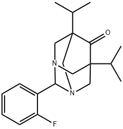 2-(2-fluorophenyl)-5,7-diisopropyl-1,3-diazatricyclo[3.3.1.1~3,7~]decan-6-one 结构式