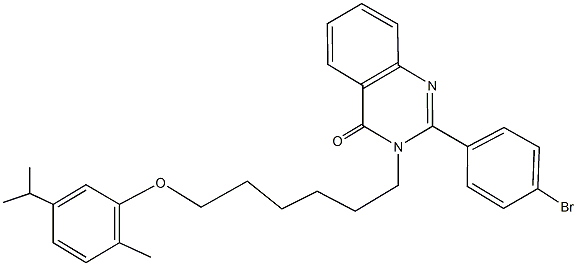 2-(4-bromophenyl)-3-[6-(5-isopropyl-2-methylphenoxy)hexyl]-4(3H)-quinazolinone 结构式