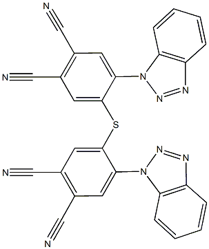 4-(1H-1,2,3-benzotriazol-1-yl)-5-{[2-(1H-1,2,3-benzotriazol-1-yl)-4,5-dicyanophenyl]sulfanyl}phthalonitrile 结构式