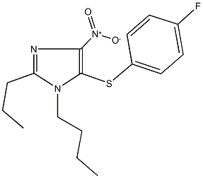 1-butyl-5-[(4-fluorophenyl)sulfanyl]-4-nitro-2-propyl-1H-imidazole 结构式