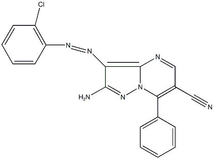 2-amino-3-[(2-chlorophenyl)diazenyl]-7-phenylpyrazolo[1,5-a]pyrimidine-6-carbonitrile 结构式