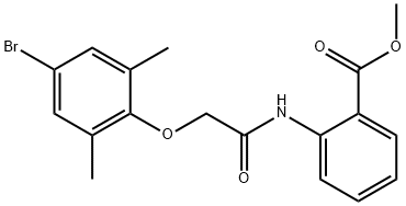 methyl 2-{[(4-bromo-2,6-dimethylphenoxy)acetyl]amino}benzoate 结构式