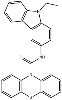 N-(9-ethyl-9H-carbazol-3-yl)-10H-phenothiazine-10-carboxamide 结构式