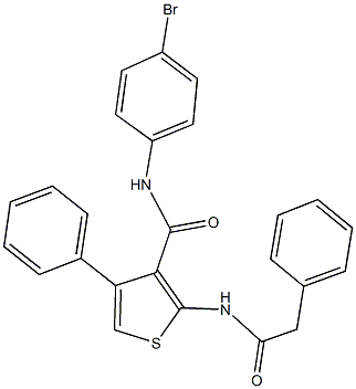 N-(4-bromophenyl)-4-phenyl-2-[(phenylacetyl)amino]-3-thiophenecarboxamide 结构式