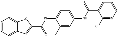 N-{4-[(1-benzofuran-2-ylcarbonyl)amino]-3-methylphenyl}-2-chloronicotinamide 结构式