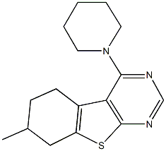 7-methyl-4-(1-piperidinyl)-5,6,7,8-tetrahydro[1]benzothieno[2,3-d]pyrimidine 结构式
