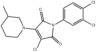 3-chloro-1-(3,4-dichlorophenyl)-4-(3-methyl-1-piperidinyl)-1H-pyrrole-2,5-dione 结构式