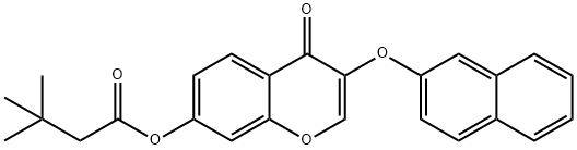 3-(2-naphthyloxy)-4-oxo-4H-chromen-7-yl 3,3-dimethylbutanoate 结构式