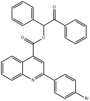 2-oxo-1,2-diphenylethyl 2-(4-bromophenyl)-4-quinolinecarboxylate 结构式