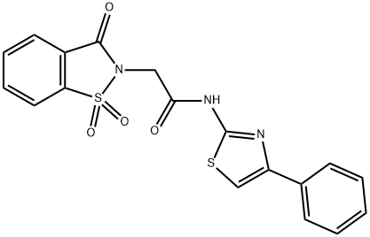 2-(1,1-dioxido-3-oxo-1,2-benzisothiazol-2(3H)-yl)-N-(4-phenyl-1,3-thiazol-2-yl)acetamide 结构式