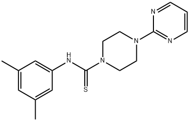 N-(3,5-dimethylphenyl)-4-(2-pyrimidinyl)-1-piperazinecarbothioamide 结构式