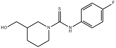N-(4-fluorophenyl)-3-(hydroxymethyl)-1-piperidinecarbothioamide 结构式
