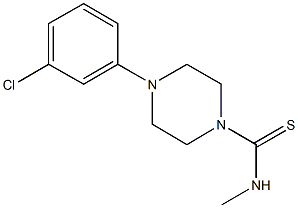 4-(3-chlorophenyl)-N-methyl-1-piperazinecarbothioamide 结构式
