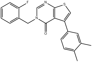 5-(3,4-dimethylphenyl)-3-(2-fluorobenzyl)thieno[2,3-d]pyrimidin-4(3H)-one 结构式