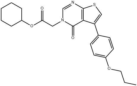 cyclohexyl (4-oxo-5-(4-propoxyphenyl)thieno[2,3-d]pyrimidin-3(4H)-yl)acetate 结构式