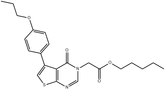 pentyl (4-oxo-5-(4-propoxyphenyl)thieno[2,3-d]pyrimidin-3(4H)-yl)acetate 结构式