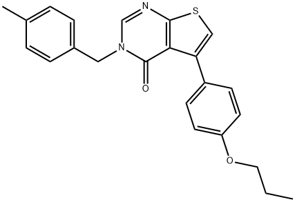 3-(4-methylbenzyl)-5-(4-propoxyphenyl)thieno[2,3-d]pyrimidin-4(3H)-one 结构式