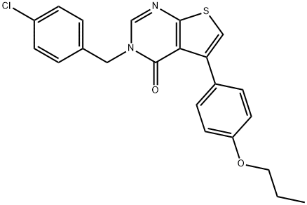 3-(4-chlorobenzyl)-5-(4-propoxyphenyl)thieno[2,3-d]pyrimidin-4(3H)-one 结构式