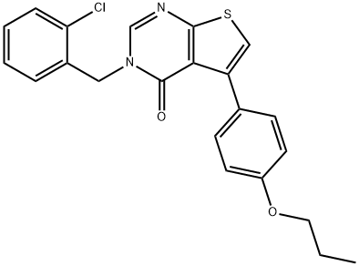 3-(2-chlorobenzyl)-5-(4-propoxyphenyl)thieno[2,3-d]pyrimidin-4(3H)-one 结构式