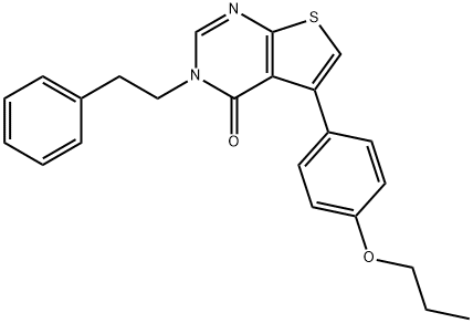 3-(2-phenylethyl)-5-(4-propoxyphenyl)thieno[2,3-d]pyrimidin-4(3H)-one 结构式