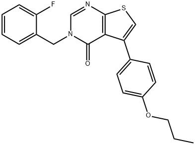 3-(2-fluorobenzyl)-5-(4-propoxyphenyl)thieno[2,3-d]pyrimidin-4(3H)-one 结构式