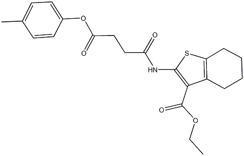 ethyl 2-{[4-(4-methylphenoxy)-4-oxobutanoyl]amino}-4,5,6,7-tetrahydro-1-benzothiophene-3-carboxylate 结构式