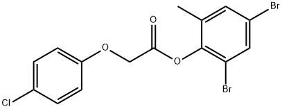 2,4-dibromo-6-methylphenyl (4-chlorophenoxy)acetate 结构式