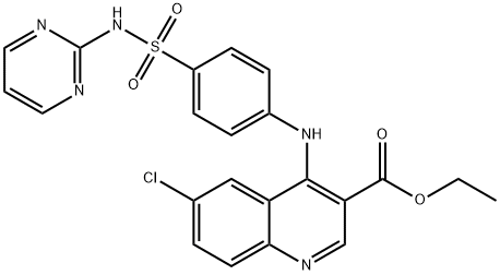 ethyl 6-chloro-4-{4-[(2-pyrimidinylamino)sulfonyl]anilino}-3-quinolinecarboxylate 结构式