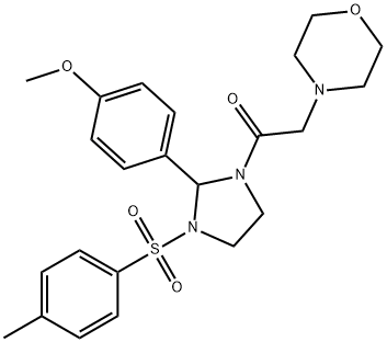 4-(2-{2-(4-methoxyphenyl)-3-[(4-methylphenyl)sulfonyl]-1-imidazolidinyl}-2-oxoethyl)morpholine 结构式