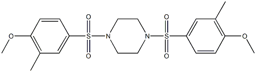 1,4-bis[(4-methoxy-3-methylphenyl)sulfonyl]piperazine 结构式