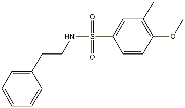 4-methoxy-3-methyl-N-(2-phenylethyl)benzenesulfonamide 结构式