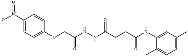 N-(2,5-dimethylphenyl)-4-[2-({4-nitrophenoxy}acetyl)hydrazino]-4-oxobutanamide 结构式