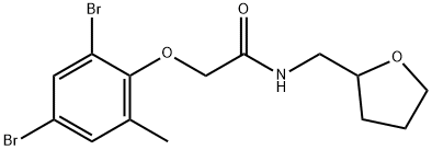 2-(2,4-dibromo-6-methylphenoxy)-N-(tetrahydro-2-furanylmethyl)acetamide 结构式