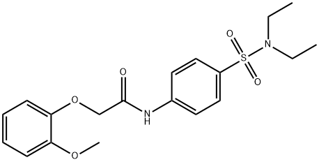 N-{4-[(diethylamino)sulfonyl]phenyl}-2-(2-methoxyphenoxy)acetamide 结构式