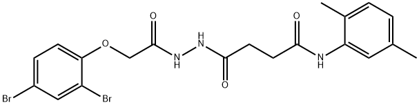 4-{2-[(2,4-dibromophenoxy)acetyl]hydrazino}-N-(2,5-dimethylphenyl)-4-oxobutanamide 结构式