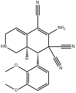 6-amino-8-(2,3-dimethoxyphenyl)-2,3,8,8a-tetrahydro-5,7,7(1H)-isoquinolinetricarbonitrile 结构式