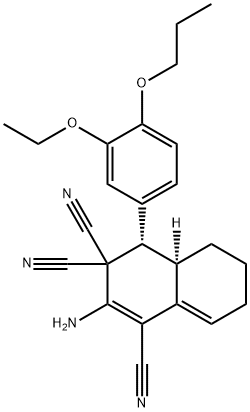 2-amino-4-(3-ethoxy-4-propoxyphenyl)-4a,5,6,7-tetrahydro-1,3,3(4H)-naphthalenetricarbonitrile 结构式