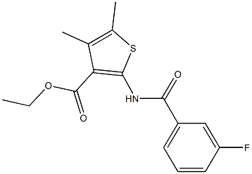 ethyl 2-[(3-fluorobenzoyl)amino]-4,5-dimethyl-3-thiophenecarboxylate 结构式