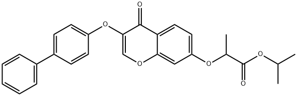 isopropyl 2-{[3-([1,1'-biphenyl]-4-yloxy)-4-oxo-4H-chromen-7-yl]oxy}propanoate 结构式