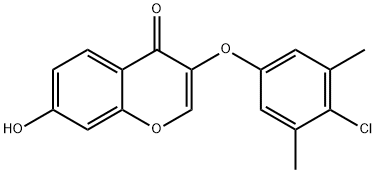 3-(4-chloro-3,5-dimethylphenoxy)-7-hydroxy-4H-chromen-4-one 结构式