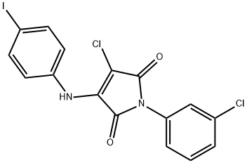 3-chloro-1-(3-chlorophenyl)-4-(4-iodoanilino)-1H-pyrrole-2,5-dione 结构式