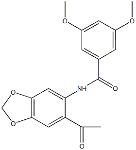 N-(6-acetyl-1,3-benzodioxol-5-yl)-3,5-dimethoxybenzamide 结构式