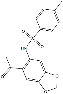 N-(6-acetyl-1,3-benzodioxol-5-yl)-4-methylbenzenesulfonamide 结构式