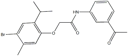 N-(3-acetylphenyl)-2-(4-bromo-2-isopropyl-5-methylphenoxy)acetamide 结构式