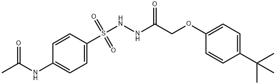 N-[4-({2-[2-(4-tert-butylphenoxy)acetyl]hydrazino}sulfonyl)phenyl]acetamide 结构式